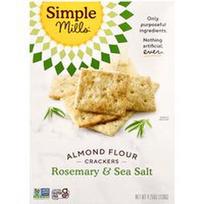 Simple Mills, Migdolų miltų krekeriai, rozmarinas ir jūros druska, 4.25 uncijos (120 g)