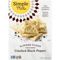 Simple Mills, Migdolų miltų krekeriai, krekingo juodieji pipirai, 4.25 uncijos (120 g)