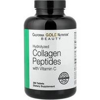California Gold Nutrition, Hidrolizuoti kolageno peptidai, I ir III tipo, ir vitaminas C, 250 tablečių