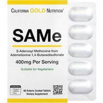 California Gold Nutrition, SAMe (S-adenozil-L-metioninas), 400 mg, 60 tablečių