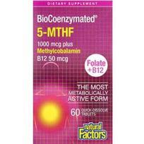 Natural Factors, BioCoenzymated®, 5-MTHF ir metilkobalaminas, 60 greitai tirpstančių tablečių