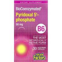 Natural Factors, BioCoenzymated®, B6, piridoksalo 5'-fosfatas, 50 mg, 30 vegetariškų kapsulių