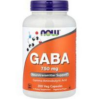 NOW Foods, GABA, 750 mg, 200 vegetariškų kapsulių