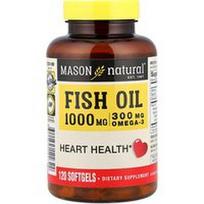 Mason Natural, Žuvų taukai, 1000 mg, 120 minkštųjų kapsulių