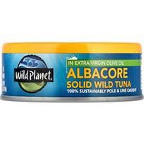 Wild Planet, Baltapelekis laukinis tunas ypač tyrame alyvuogių aliejuje, 140 g