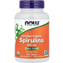 NOW Foods, Sertifikuota ekologiška spirulina, 500 mg, 200 tablečių