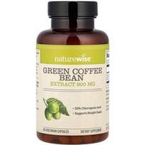 NatureWise, Žaliųjų kavos pupelių ekstraktas, 800 mg, 60 vegetariškų kapsulių
