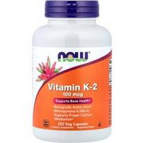 NOW Foods, Vitaminas K-2, 100 mcg, 250 vegetariškų kapsulių