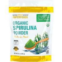 California Gold Nutrition, Supermaistas, ekologiški spirulinos milteliai, 240 g