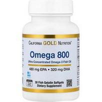 California Gold Nutrition, Omega 800, 30 žuvies želatinos minkštųjų kapsulių (1000 mg vienoje minkštojoje kapsulėje)