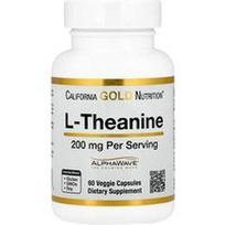 California Gold Nutrition, L-teaninas, su AlphaWave®, 200 mg, 60 vegetariškų kapsulių