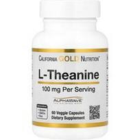 California Gold Nutrition, L-teaninas, su AlphaWave®, 100 mg, 60 vegetariškų kapsulių