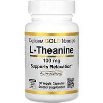 California Gold Nutrition, L-teaninas su AlphaWave, 100 mg, 30 vegetariškų kapsulių