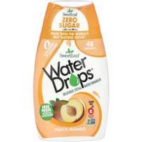 SweetLeaf Stevia, „Water Drops®“, gardus vandens ir stevijos skonio stipriklis, persikų ir mangų skonio, 48 ml (1,62 fl oz)