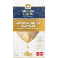 Manuka Health, Manukos medaus pastilės, natūralus imbieras ir citrina, MGO 400+, 15 pastilių