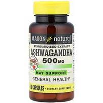 Mason Natural, Ašvaganda, standartizuotas ekstraktas, 60 kapsulių