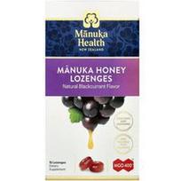 Manuka Health, Manukos medaus pastilės, natūralūs juodieji serbentai, MGO 400+, 15 pastilių