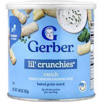 Gerber, „Lil' Crunchies®“, kepti grūdų užkandžiai, 8+ mėnesių, rančos skonio, 42 g