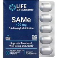 Life Extension, SAMe, S-adenozilmetioninas, 400 mg, 30 vegetariškų tablečių su žarnyne tirpiu sluoksniu