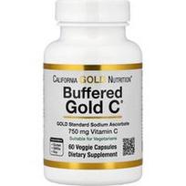 California Gold Nutrition, Buferinis Gold C®, GOLD standartinis natrio askorbatas (vitaminas C), 60 vegetariškų kapsulių