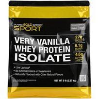 California Gold Nutrition, Išrūgų baltymų izoliatas, labai vanilės skonio, 5 svarai (2,27 kg)