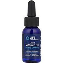 Life Extension, Skystas vitaminas D3, 50 mcg (2 000 TV), 1 fl uncija (29,57 ml)