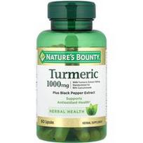 Nature's Bounty, Ciberžolės ir juodųjų pipirų ekstraktas, 1000 mg, 60 kapsulių