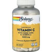 Solaray, Laikas atpalaiduojantis vitaminas C su erškėtuogėmis ir Acerola, 1 000 mg, 250 tablečių
