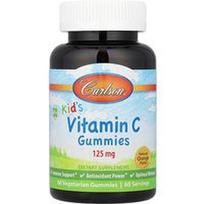Carlson, Vaikiški, Vitamino C guminukai, natūralūs apelsinai, 125 mg, 60 vegetariški guminukai