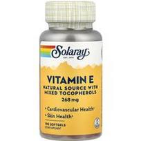 Solaray, Vitaminas E, 100 minkštųjų kapsulių