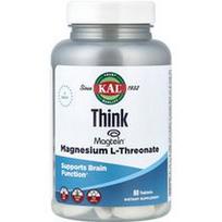 KAL, „Think“, magnio L-treonatas, 60 tablečių (72 mg vienoje tabletėje)