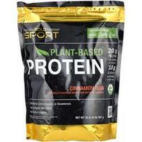 California Gold Nutrition, „Sport“, augaliniai baltymai su ekologiškų rudųjų ryžių baltymų koncentratu, sėmenimis, čia sėklomis, cinamoninės bandelės skonio, 907 g