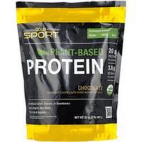 California Gold Nutrition, Sportinis, augalinis baltymas su ekologiškų rudųjų ryžių baltymų koncentratu, linų sėmenimis, chia sėklomis, šokoladu, 907 g
