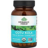 Organic India, Gotu Kola, 90 vegetariškų dangtelių (350 mg vienoje kapsulėje)