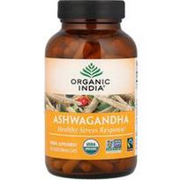 Organic India, Ashwagandha, 180 vegetariškų dangtelių (400 mg vienoje kapsulėje)