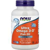 NOW Foods, „Ultra Omega 3-D™“ žuvų taukai, 90 minkštųjų žuvų kapsulių