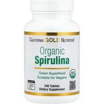 California Gold Nutrition, Ekologiška spirulina, 240 tablečių (500 mg tabletėje)