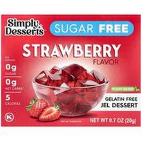 Simply Desserts, Želatinos be želatinos drebučių desertas, be cukraus, braškės, 0.7 uncijos (20 g)