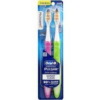 Oral-B, Vibruojantis pulsaras™, akumuliatorinis dantų šepetėlis, vidutinis, 2 vnt.