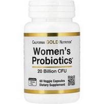California Gold Nutrition, Moteriški probiotikai su probiotinių bakterijų mišiniu, Bifidobacterium lactis, Lactobacillus acidophilus ir Lactobacillus rhamnosus, 20 milijardų KSV, 60 daržovių kapsulių