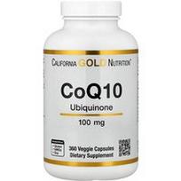California Gold Nutrition, CoQ10, USP klasės ubichinonas, 100 mg, 360 daržovių kapsulių