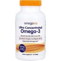 OmegaVia, Itin koncentruotas Omega-3, 1,135 mg, 60 minkštųjų gelių