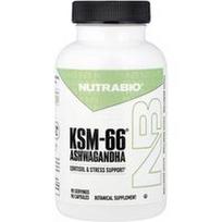 NutraBio, KSM-66®, Ashwagandha , 90 kapsulių