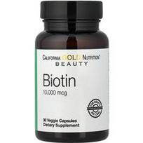 California Gold Nutrition, Biotinas, 10 000 mcg, 30 daržovių kapsulių