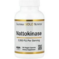 California Gold Nutrition, Natokinazė, proteolitinis fermentas, 2000 FU, 180 vegetariškų kapsulių