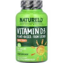 NATURELO, Vitaminas D3, 125 mcg (5 000 TV), 180 lengvai nuryjamų kapsulių