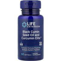 Life Extension, Juodųjų kmynų sėklų aliejus ir kurkumino elitas™, 60 minkštųjų gelių