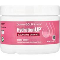 California Gold Nutrition, elektrolitų gėrimo milteliai „HydrationUP®“ su kalciu, kaliu, vitaminu C ir vitaminu E, uogų mišinio skonio, 227 g