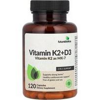 Futurebiotics, Vitaminas K2 + D3 , 120 kapsulių