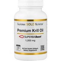 California Gold Nutrition, Aukščiausios kokybės krilių aliejus su SUPERBABoost®, 1000 mg, 60 žuvies želatinos minkštųjų kapsulių